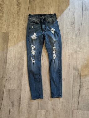 Aeropostale Dark Blue Ripped Skinny Jeans